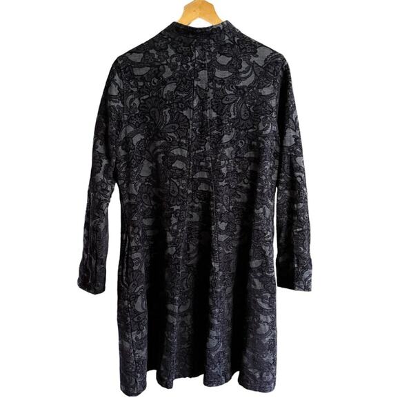 VTG CMC COLOR ME COTTON Black Tapestry Brocade Coat OR Dress SZ S - Picture 6 of 10
